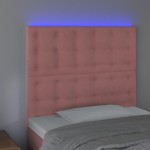 vidaXL Tăblie de pat cu LED, roz, 90x5x118/128 cm, catifea vidaXL Tăblie de pat cu LED, roz, 90x5x118/128 cm, catifea