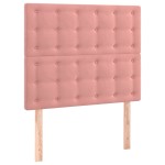 vidaXL Tăblie de pat cu LED, roz, 90x5x118/128 cm, catifea vidaXL Tăblie de pat cu LED, roz, 90x5x118/128 cm, catifea