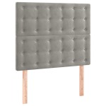 vidaXL Tăblie de pat cu LED, gri deschis, 100x5x118/128 cm, catifea