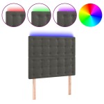 vidaXL Tăblie de pat cu LED, gri închis, 100x5x118/128 cm, textil vidaXL Tăblie de pat cu LED, gri închis, 100x5x118/128 cm, textil