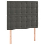 vidaXL Tăblie de pat cu LED, gri închis, 100x5x118/128 cm, textil vidaXL Tăblie de pat cu LED, gri închis, 100x5x118/128 cm, textil