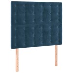 vidaXL Tăblie de pat cu LED, albastru închis, 100x5x118/128cm, catifea