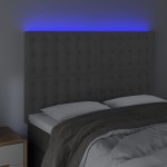 vidaXL Tăblie de pat cu LED, gri deschis, 144x5x118/128 cm, catifea