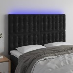 vidaXL Tăblie de pat cu LED, negru, 144x5x118/128 cm, catifea vidaXL Tăblie de pat cu LED, negru, 144x5x118/128 cm, catifea