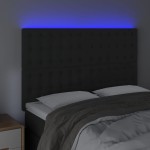 vidaXL Tăblie de pat cu LED, negru, 144x5x118/128 cm, catifea vidaXL Tăblie de pat cu LED, negru, 144x5x118/128 cm, catifea