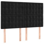 vidaXL Tăblie de pat cu LED, negru, 144x5x118/128 cm, catifea vidaXL Tăblie de pat cu LED, negru, 144x5x118/128 cm, catifea