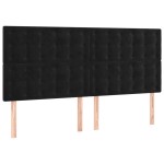 vidaXL Tăblie de pat cu LED, negru, 160x5x118/128 cm, catifea vidaXL Tăblie de pat cu LED, negru, 160x5x118/128 cm, catifea