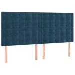 vidaXL Tăblie de pat cu LED, albastru închis, 160x5x118/128cm, catifea