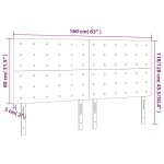 vidaXL Tăblie de pat cu LED, albastru închis, 160x5x118/128cm, catifea