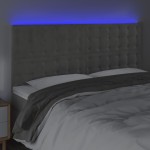 vidaXL Tăblie de pat cu LED, gri deschis, 180x5x118/128 cm, catifea vidaXL Tăblie de pat cu LED, gri deschis, 180x5x118/128 cm, catifea