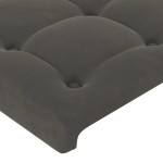 vidaXL Tăblie de pat cu LED, gri închis, 180x5x118/128 cm, catifea vidaXL Tăblie de pat cu LED, gri închis, 180x5x118/128 cm, catifea