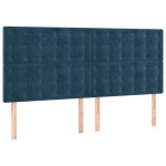 vidaXL Tăblie de pat cu LED, albastru închis, 180x5x118/128cm, catifea