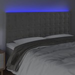 vidaXL Tăblie de pat cu LED, gri deschis, 200x5x118/128 cm, catifea vidaXL Tăblie de pat cu LED, gri deschis, 200x5x118/128 cm, catifea