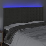 vidaXL Tăblie de pat cu LED, gri închis, 200x5x118/128 cm, catifea vidaXL Tăblie de pat cu LED, gri închis, 200x5x118/128 cm, catifea