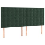 vidaXL Tăblie de pat cu LED, verde închis, 200x5x118/128 cm, catifea vidaXL Tăblie de pat cu LED, verde închis, 200x5x118/128 cm, catifea