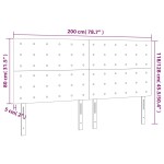 vidaXL Tăblie de pat cu LED, albastru închis, 200x5x118/128cm catifea