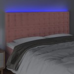 vidaXL Tăblie de pat cu LED, roz, 200x5x118/128 cm, catifea vidaXL Tăblie de pat cu LED, roz, 200x5x118/128 cm, catifea