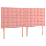 vidaXL Tăblie de pat cu LED, roz, 200x5x118/128 cm, catifea vidaXL Tăblie de pat cu LED, roz, 200x5x118/128 cm, catifea