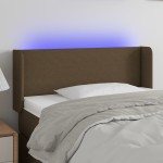 vidaXL Tăblie de pat cu LED, maro închis, 83x16x78/88 cm, textil vidaXL Tăblie de pat cu LED, maro închis, 83x16x78/88 cm, textil