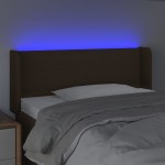 vidaXL Tăblie de pat cu LED, maro închis, 83x16x78/88 cm, textil vidaXL Tăblie de pat cu LED, maro închis, 83x16x78/88 cm, textil