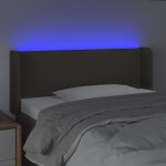vidaXL Tăblie de pat cu LED, gri taupe, 93x16x78/88 cm, textil vidaXL Tăblie de pat cu LED, gri taupe, 93x16x78/88 cm, textil