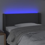 vidaXL Tăblie de pat cu LED, gri închis, 103x16x78/88 cm, textil