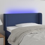 vidaXL Tăblie de pat cu LED, albastru, 103x16x78/88 cm, textil vidaXL Tăblie de pat cu LED, albastru, 103x16x78/88 cm, textil
