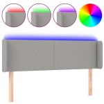 vidaXL Tăblie de pat cu LED, gri deschis, 147x16x78/88 cm, textil vidaXL Tăblie de pat cu LED, gri deschis, 147x16x78/88 cm, textil