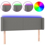 vidaXL Tăblie de pat cu LED, gri închis, 147x16x78/88 cm, textil vidaXL Tăblie de pat cu LED, gri închis, 147x16x78/88 cm, textil