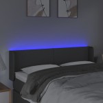 vidaXL Tăblie de pat cu LED, gri închis, 147x16x78/88 cm, textil vidaXL Tăblie de pat cu LED, gri închis, 147x16x78/88 cm, textil