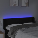 vidaXL Tăblie de pat cu LED, negru, 147x16x78/88 cm, textil vidaXL Tăblie de pat cu LED, negru, 147x16x78/88 cm, textil