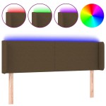 vidaXL Tăblie de pat cu LED, maro închis, 147x16x78/88 cm, textil vidaXL Tăblie de pat cu LED, maro închis, 147x16x78/88 cm, textil