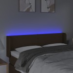 vidaXL Tăblie de pat cu LED, maro închis, 147x16x78/88 cm, textil vidaXL Tăblie de pat cu LED, maro închis, 147x16x78/88 cm, textil