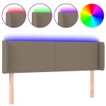 vidaXL Tăblie de pat cu LED, gri taupe, 147x16x78/88 cm, textil vidaXL Tăblie de pat cu LED, gri taupe, 147x16x78/88 cm, textil