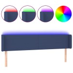 vidaXL Tăblie de pat cu LED, albastru, 163x16x78/88 cm, textil vidaXL Tăblie de pat cu LED, albastru, 163x16x78/88 cm, textil