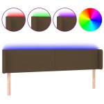 vidaXL Tăblie de pat cu LED, maro închis, 183x16x78/88 cm, textil vidaXL Tăblie de pat cu LED, maro închis, 183x16x78/88 cm, textil