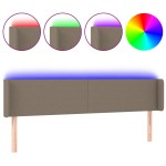 vidaXL Tăblie de pat cu LED, gri taupe, 183x16x78/88 cm, textil vidaXL Tăblie de pat cu LED, gri taupe, 183x16x78/88 cm, textil