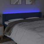 vidaXL Tăblie de pat cu LED, albastru, 183x16x78/88 cm, textil vidaXL Tăblie de pat cu LED, albastru, 183x16x78/88 cm, textil