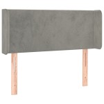 vidaXL Tăblie de pat cu LED, gri deschis, 83x16x78/88 cm, catifea vidaXL Tăblie de pat cu LED, gri deschis, 83x16x78/88 cm, catifea