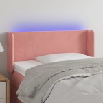 vidaXL Tăblie de pat cu LED, roz, 83x16x78/88 cm, catifea vidaXL Tăblie de pat cu LED, roz, 83x16x78/88 cm, catifea