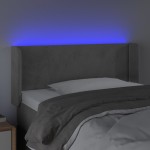 vidaXL Tăblie de pat cu LED, gri deschis, 103x16x78/88 cm, catifea vidaXL Tăblie de pat cu LED, gri deschis, 103x16x78/88 cm, catifea