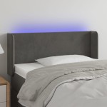vidaXL Tăblie de pat cu LED, gri închis, 103x16x78/88 cm, catifea vidaXL Tăblie de pat cu LED, gri închis, 103x16x78/88 cm, catifea