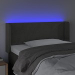 vidaXL Tăblie de pat cu LED, gri închis, 103x16x78/88 cm, catifea vidaXL Tăblie de pat cu LED, gri închis, 103x16x78/88 cm, catifea