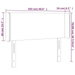 vidaXL Tăblie de pat cu LED, albastru închis, 103x16x78/88 cm, catifea