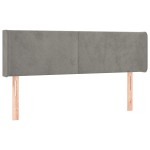 vidaXL Tăblie de pat cu LED, gri deschis, 147x16x78/88 cm, catifea vidaXL Tăblie de pat cu LED, gri deschis, 147x16x78/88 cm, catifea