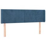 vidaXL Tăblie de pat cu LED, albastru închis, 147x16x78/88 cm, catifea