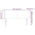 vidaXL Tăblie de pat cu LED, albastru închis, 147x16x78/88 cm, catifea