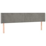 vidaXL Tăblie de pat cu LED, gri deschis, 163x16x78/88 cm, catifea vidaXL Tăblie de pat cu LED, gri deschis, 163x16x78/88 cm, catifea