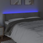 vidaXL Tăblie de pat cu LED, gri deschis, 183x16x78/88 cm, catifea vidaXL Tăblie de pat cu LED, gri deschis, 183x16x78/88 cm, catifea