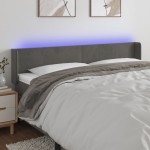 vidaXL Tăblie de pat cu LED gri închis 183x16x78/88 cm catifea vidaXL Tăblie de pat cu LED gri închis 183x16x78/88 cm catifea